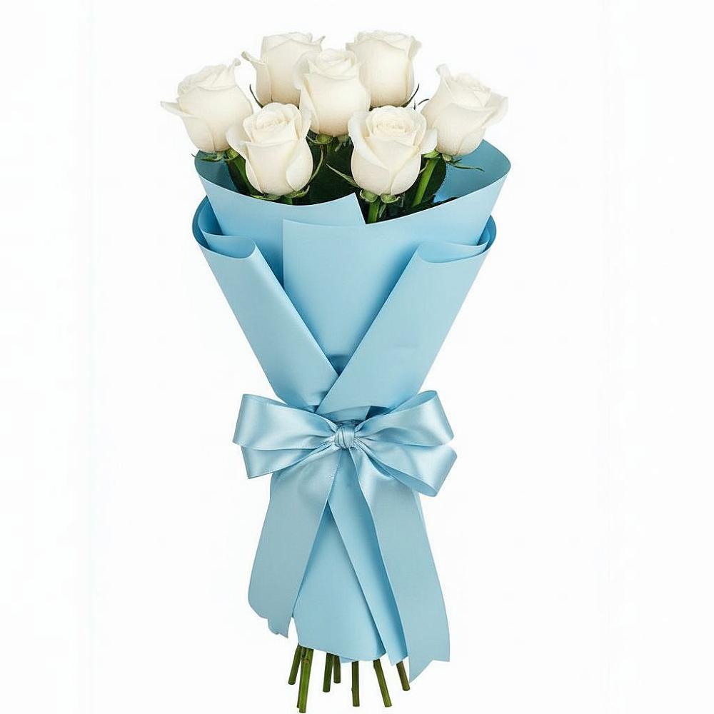 Букет 7 белых роз Проуд в Тугулуке