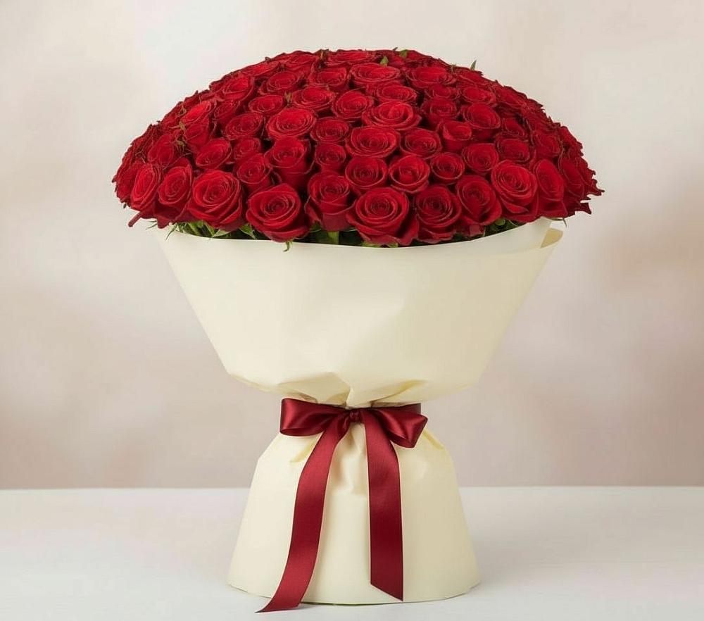 Букет 101 Красная роза Милано в Тугулуке
