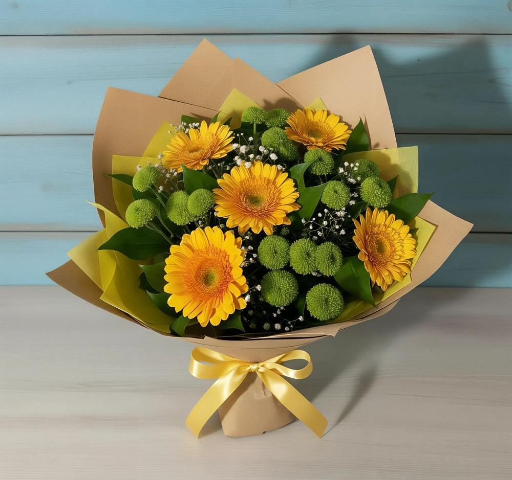 Букет цветов из: Герберы и Хризантемы в Тугулуке