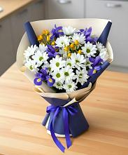 Букет цветов из:  Розы, Ирисы и Хризантемы в Тугулуке