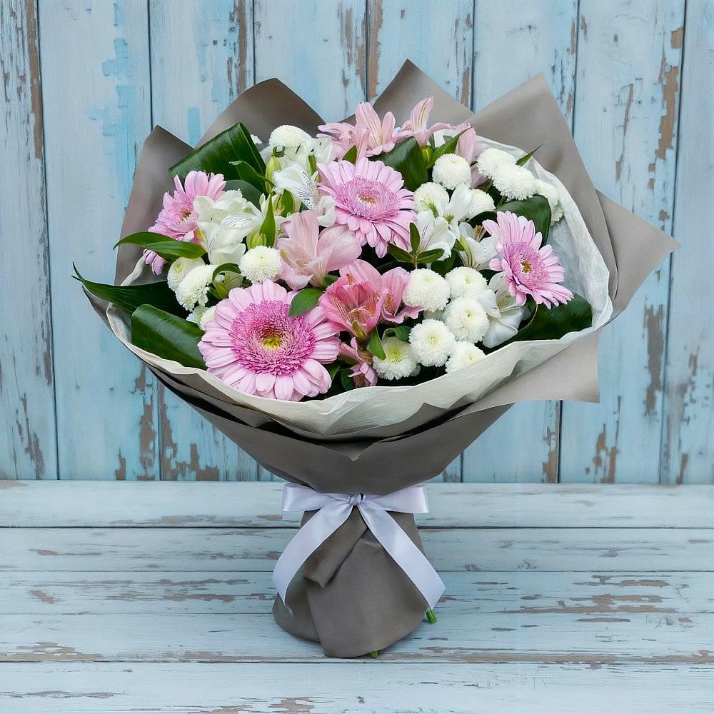 Букет цветов из: Герберы, Альстромерии и Хризантемы в Тугулуке